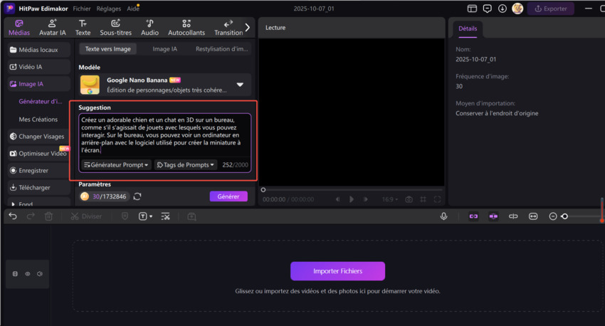 suggestion de texte en image ai