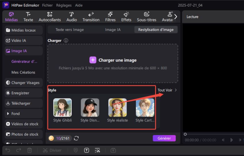 image ia restyler choisir style