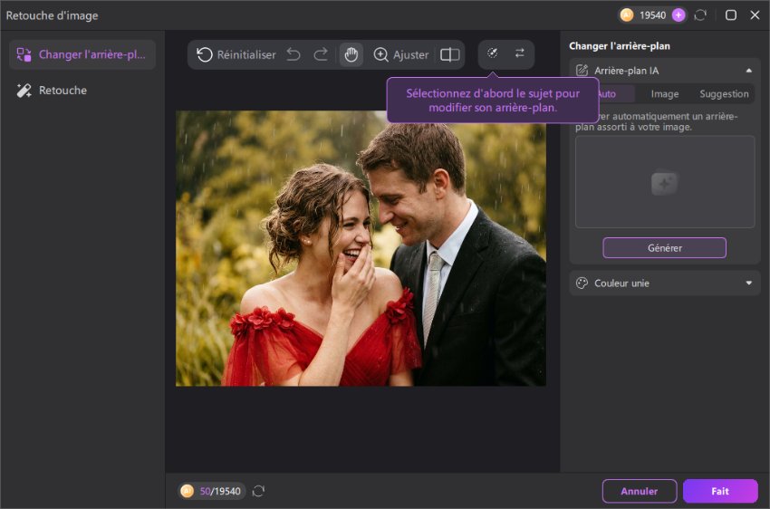 générer un arrière-plan de résultat de retouche d'image