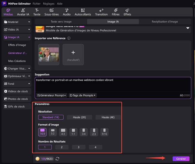 Filtre IA pour webtoons coréens