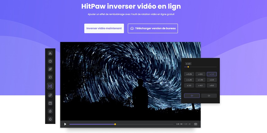 hitpaw online video editor inverse video