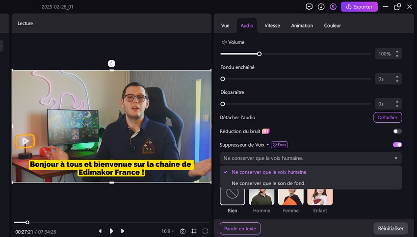 Suppression le bruit de fond