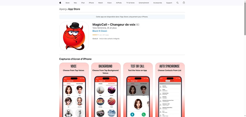 application magiccall pour changer de voix