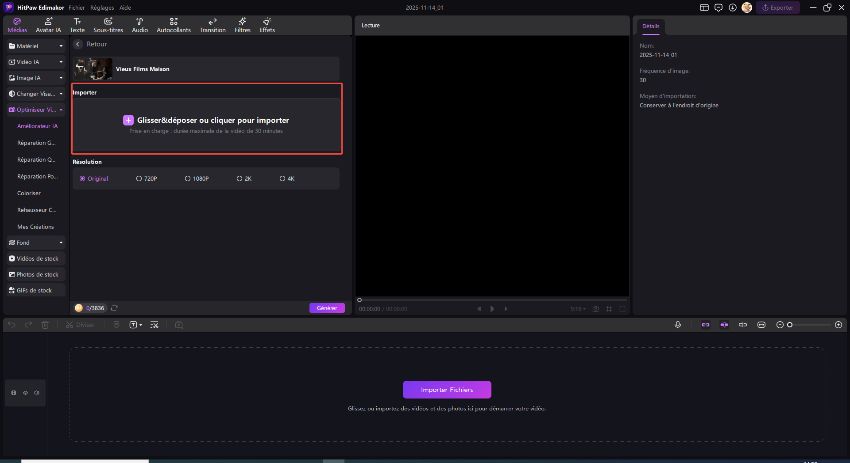 Importez votre vidéo