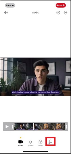 Appuyez sur l’icône Rotation