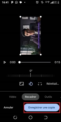 Enregistrer la copie