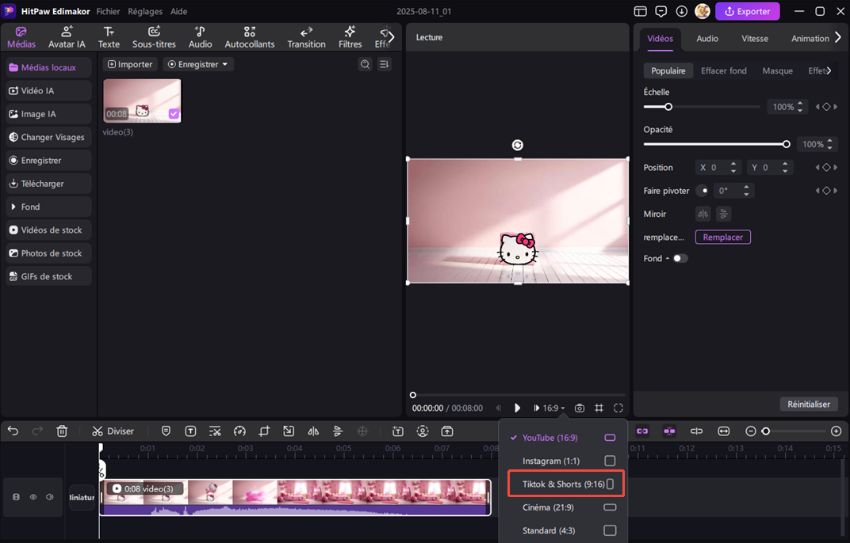 edimakor horizontal vers vertical
