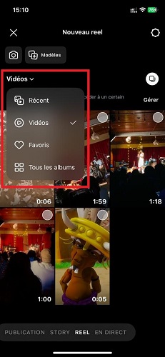 choisir les vidéos