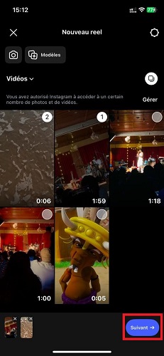 Appuyez sur Suivant