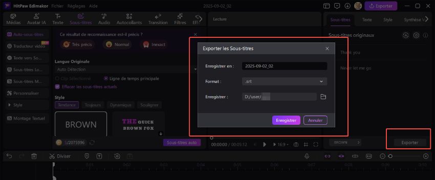 edimakor créer des sous-titres modifiables étape 4