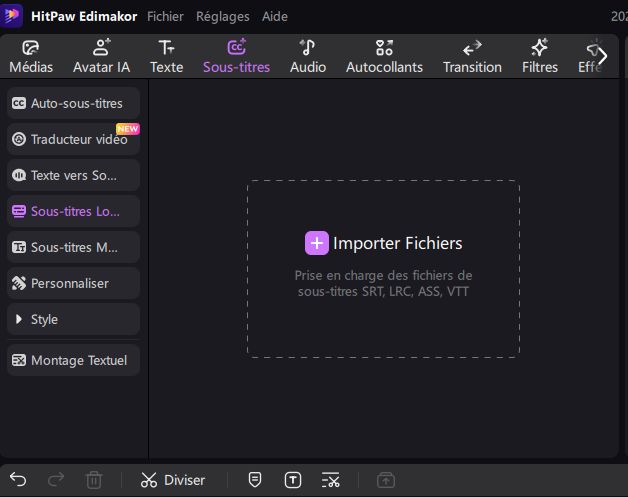 Edimakor code en dur et intègre les sous-titres à la vidéo