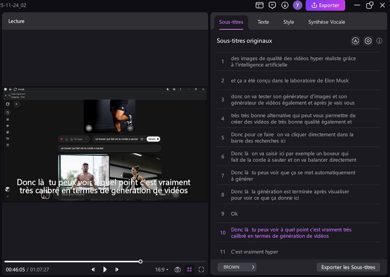 edimakor transcrire audio en texte mac