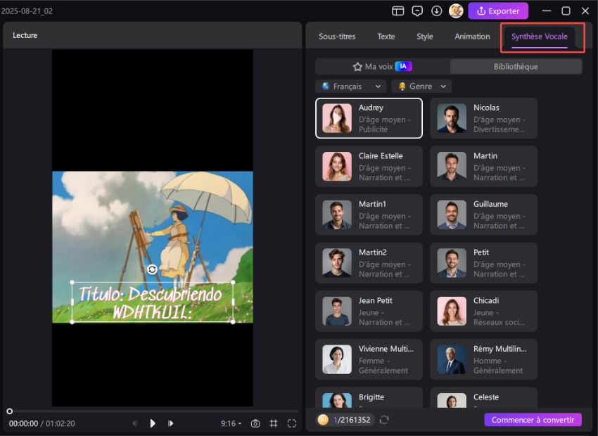traduire vidéo en sous-titres français