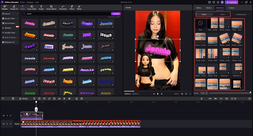 ajouter du texte estompé avec edimakor