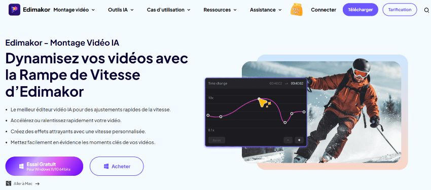 edimakor est une interface d'outil de montage permettant de convertir des vidéos en vidéos en accéléré.