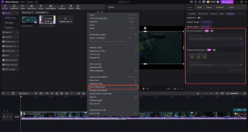 Étape de suivi de mouvement par IA 2