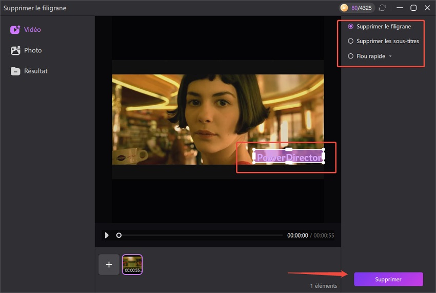 Sélectionnez la méthode de suppression du filigrane