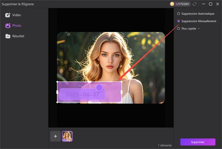 cliquer sur supprimer