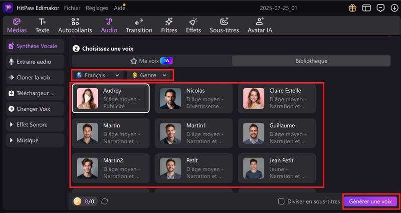 exécuter avec succès la synthèse vocale