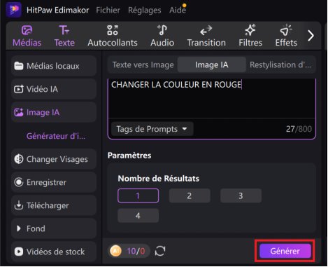lancer la génération