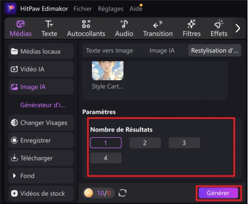 Choisissez le nombre de résultats