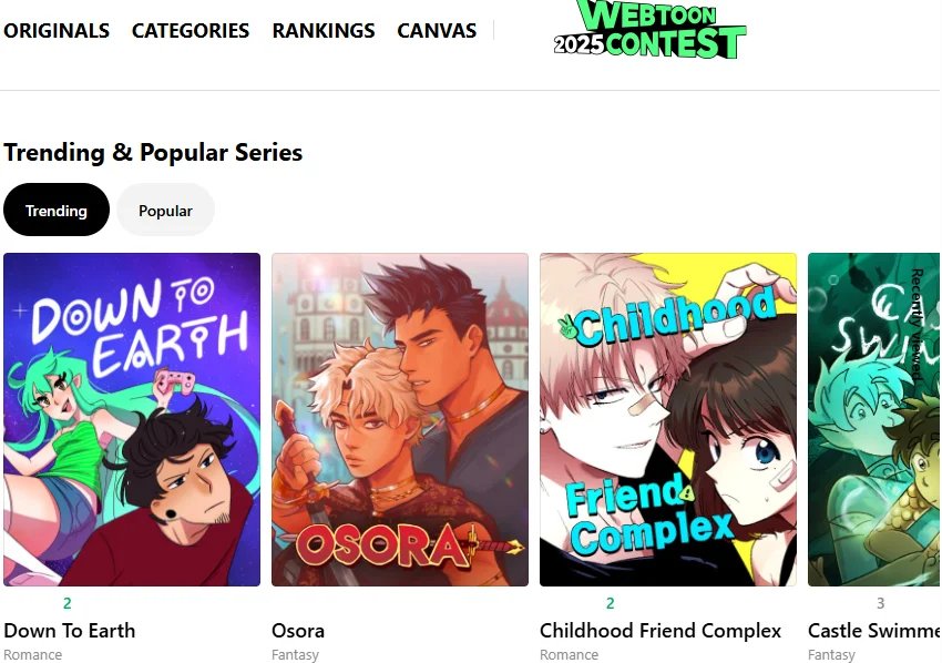 Webtoon site de manhwa