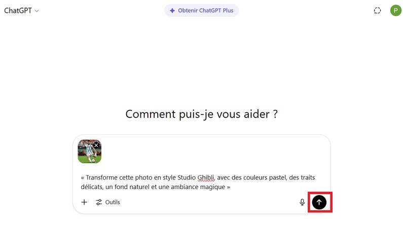 ChatGPT générer Ghibli image