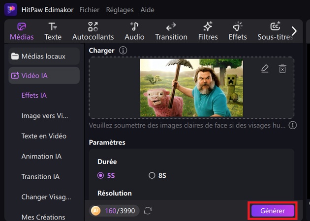 generer photo en pixel art