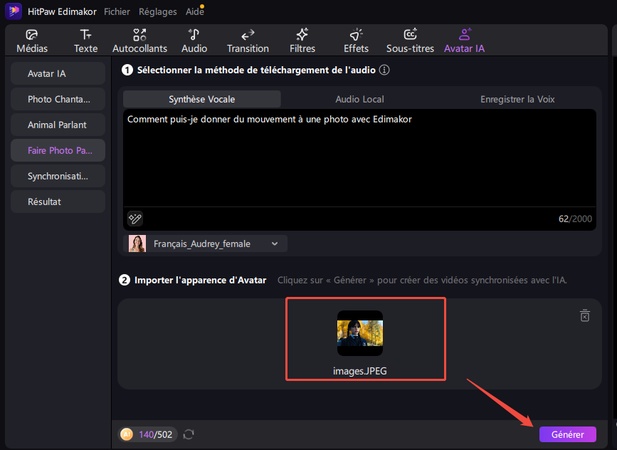 generer photo parlante
