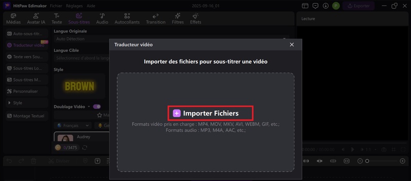 Edimakor importer les fichiers