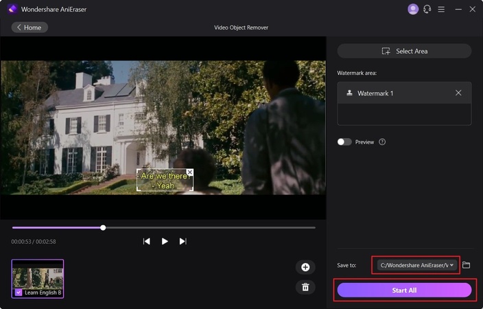 comment enlever les sous titres sur youtube avec AniEraser