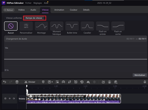 accélérer une vidéo sur edimakor