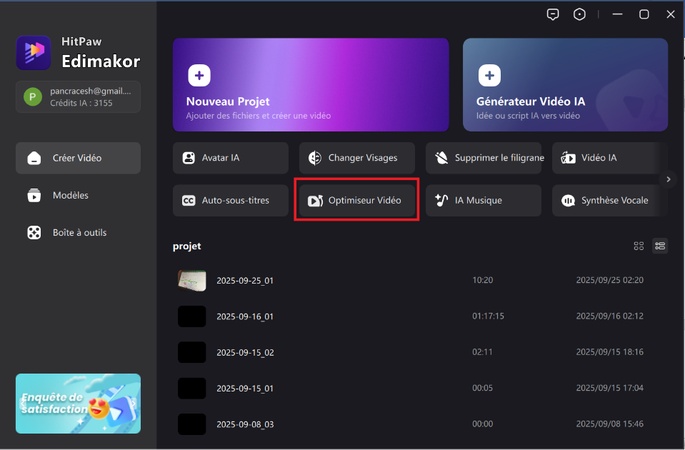 sélectionner l'améliorateur d'IA