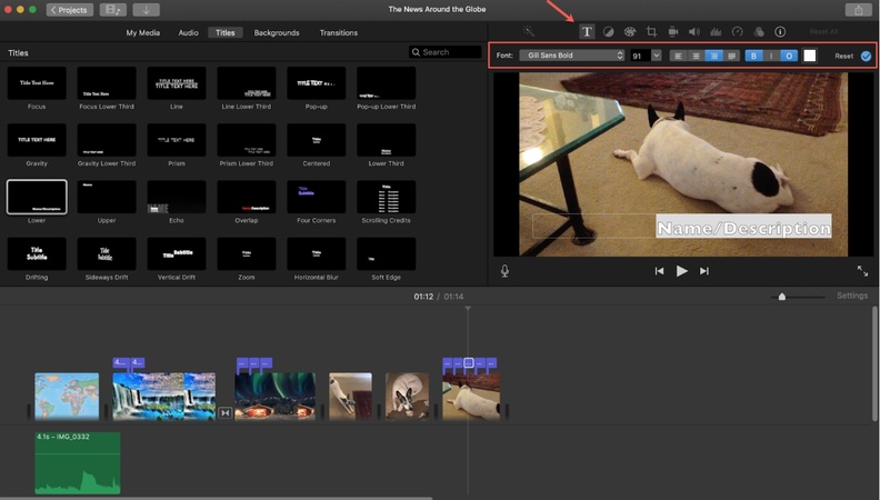 créer vidéo lyrics en ligne avec iMovie