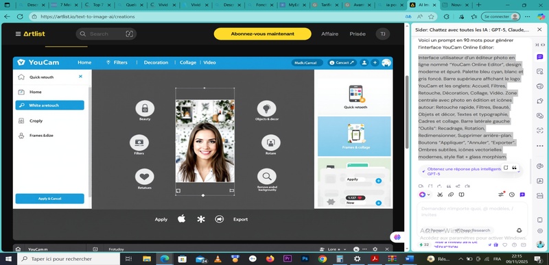 changer de visage sur une photo avec YouCam Online
