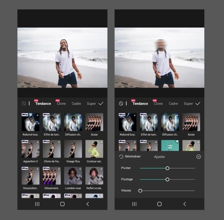 comment flouter un visage sur instagram avec CapCut