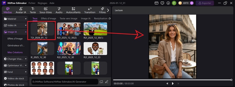 influenceuse ia instagram avec Edimakor