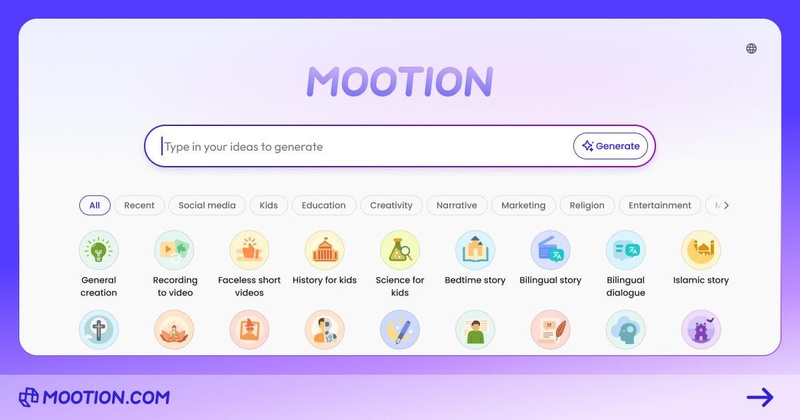 comment créer une bande annonce avec Mootion