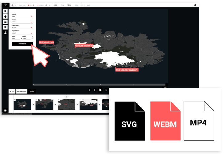 créer une carte animée pour vos vidéos de voyage Mapcreator