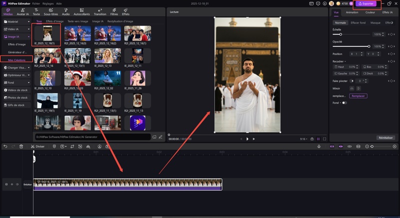 deepfake photo Edimakor image ia modèle résultat
