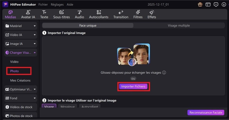 deepfake photo en ligne gratuit Edimakor changer visage