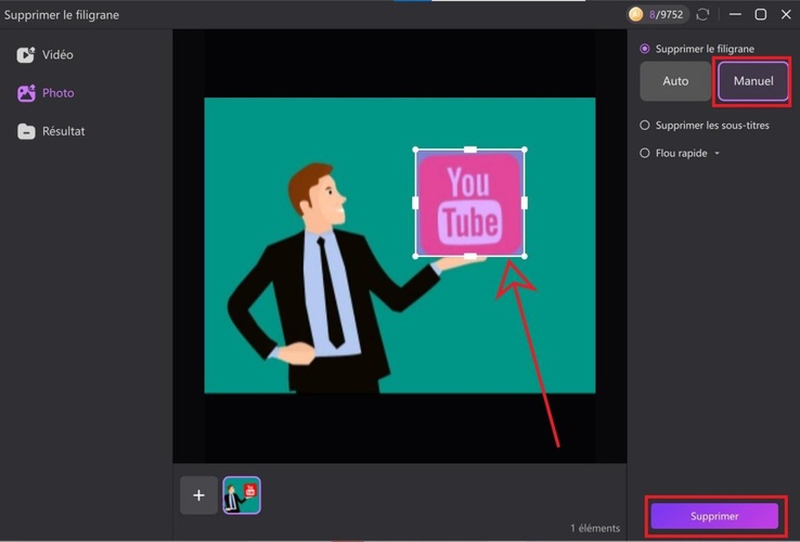 comment enlever logo sur photo avec edimakor
