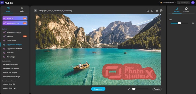 enlever un filigrane sur une vidéo avec myedit
