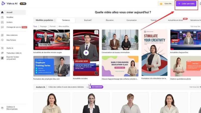 filtre avatar vidnoz