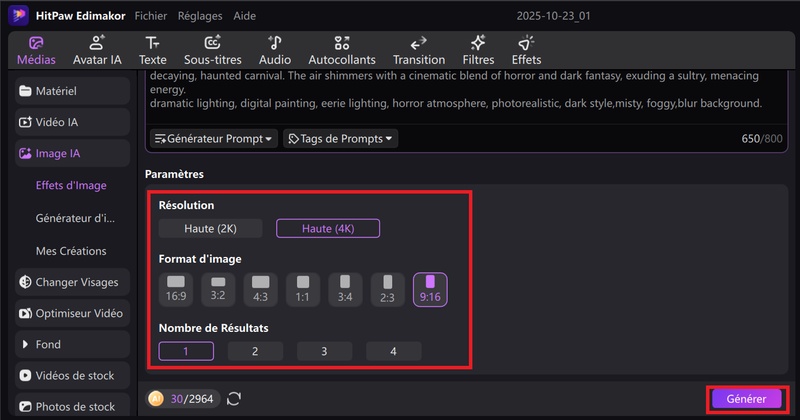 filtre halloween photo en ligne Edimakor effet d’image