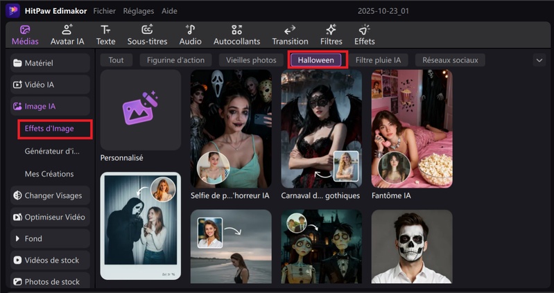 filtre halloween photo en ligne Edimakor effet d’image