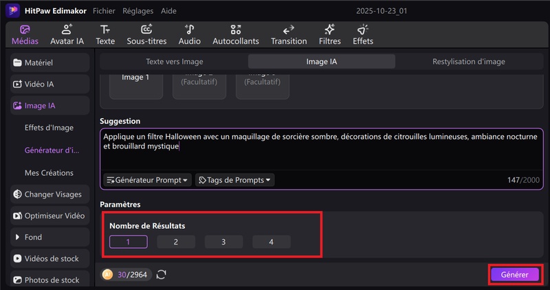 filtre halloween photo en ligne Edimakor