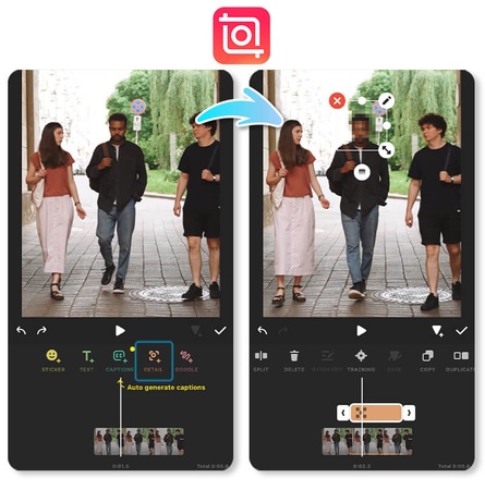 flouter visage sur video InShot