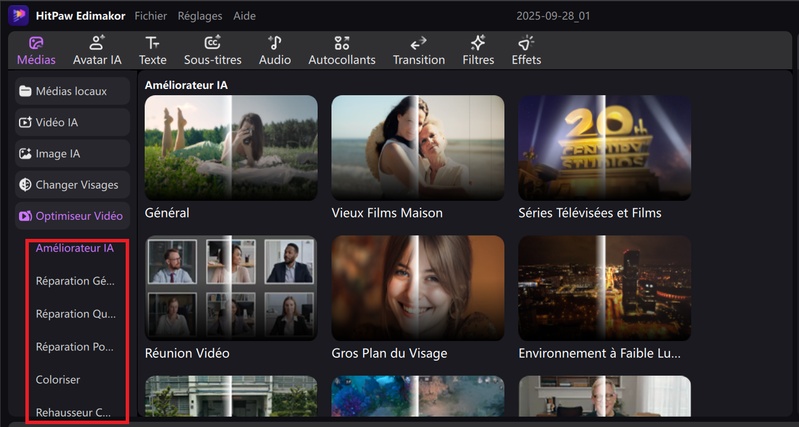 sélectionnez l'outil d'amélioration de l'IA