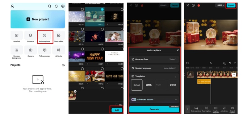 ajouter sous titre video Capcut